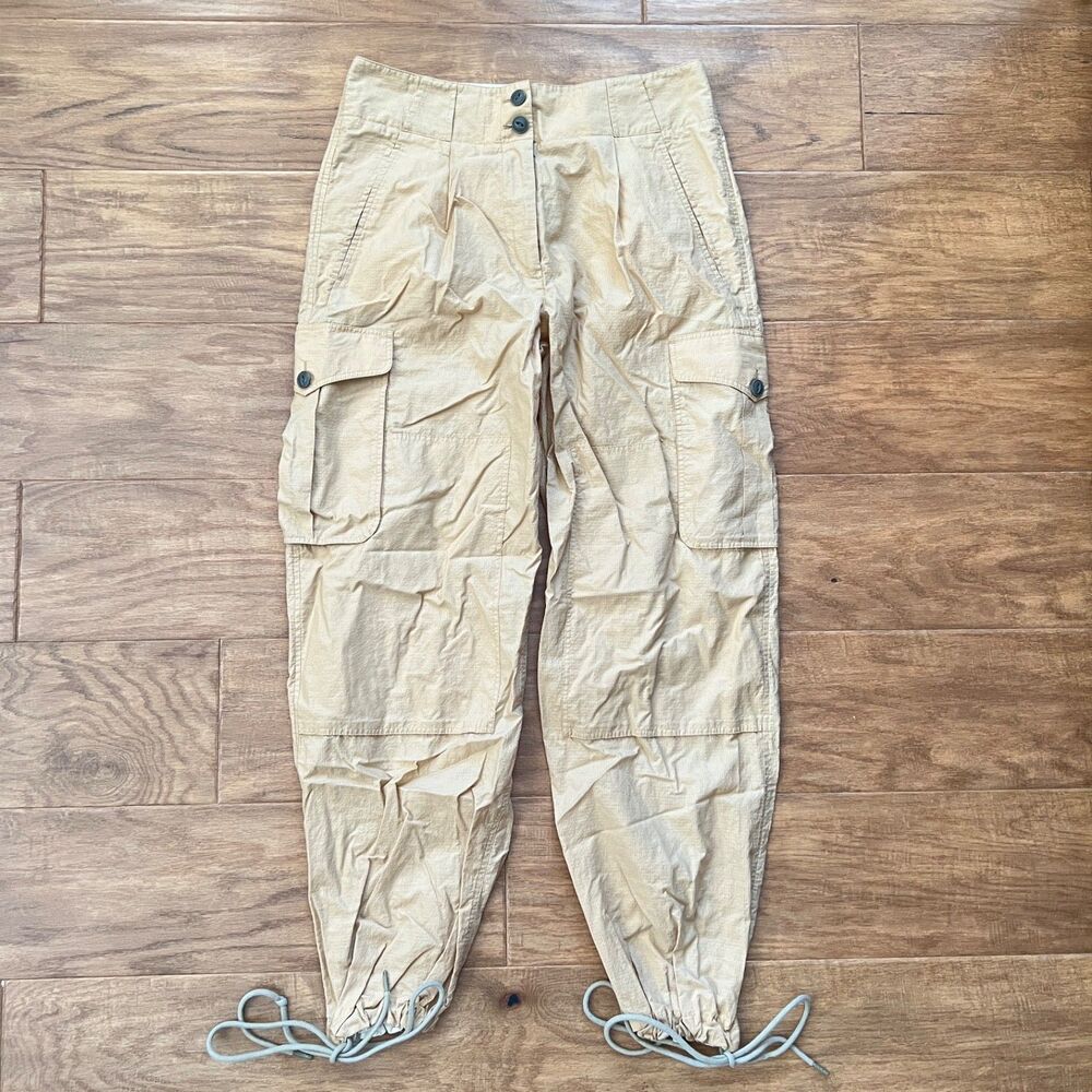 Rag & Bone Pilot Pant Women's Size 2 Tan Khaki Cargo Drawstring Ankle
